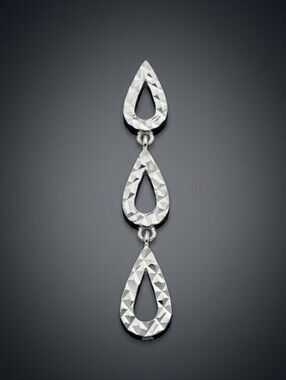 14KW Gold Diamond cut Drop Pendant 1.5"